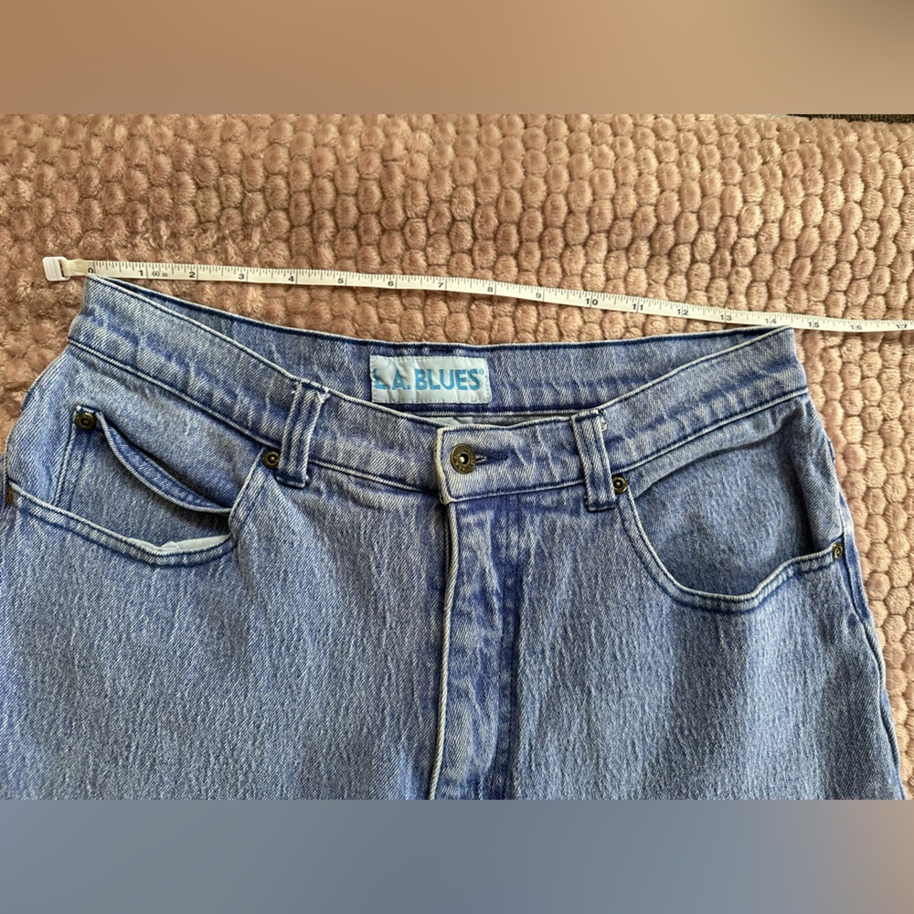 90s LA Blues High Waisted Stone Wash Mom Jeans Women’s Size 16 Tapered Leg - Picture 7 of 10